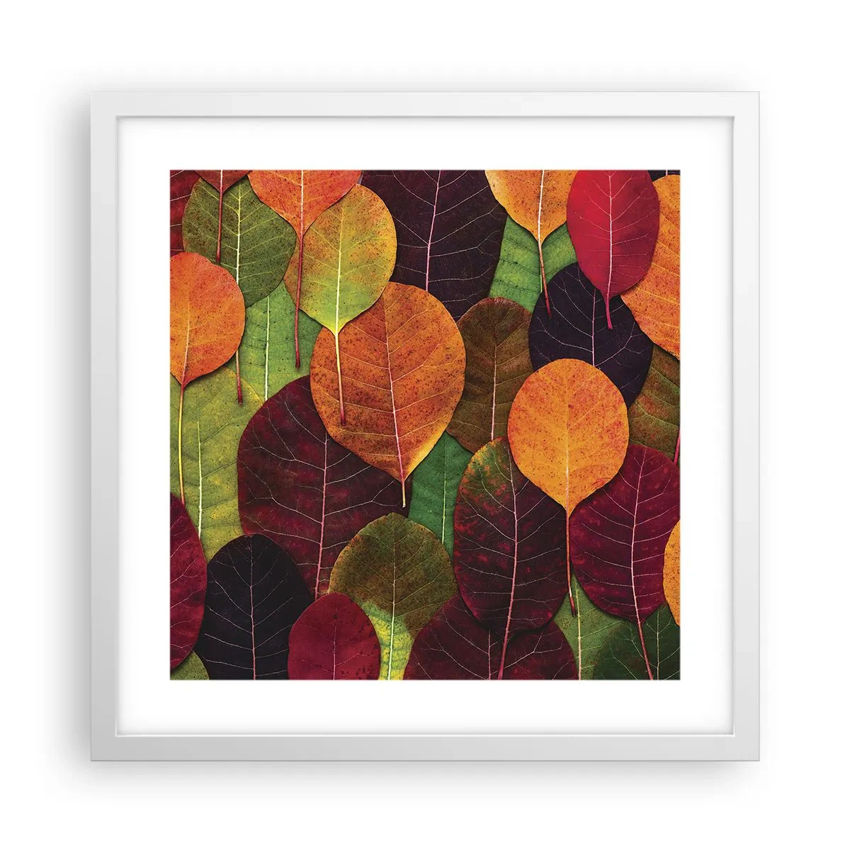 Poster in einem weißen Rahmen - Herbstmosaik - 40x40 cm
