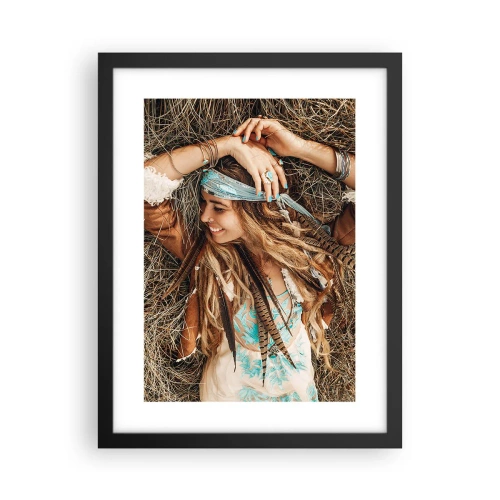 Poster in einem schwarzem Rahmen - Auf dem Weg in den Sommer der Liebe - 30x40 cm