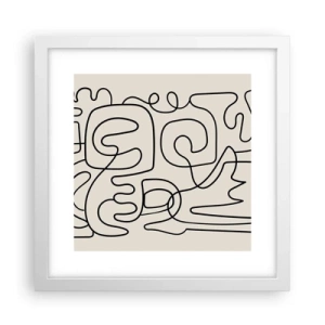 Poster in einem weißen Rahmen - Folge der Spur - 30x30 cm