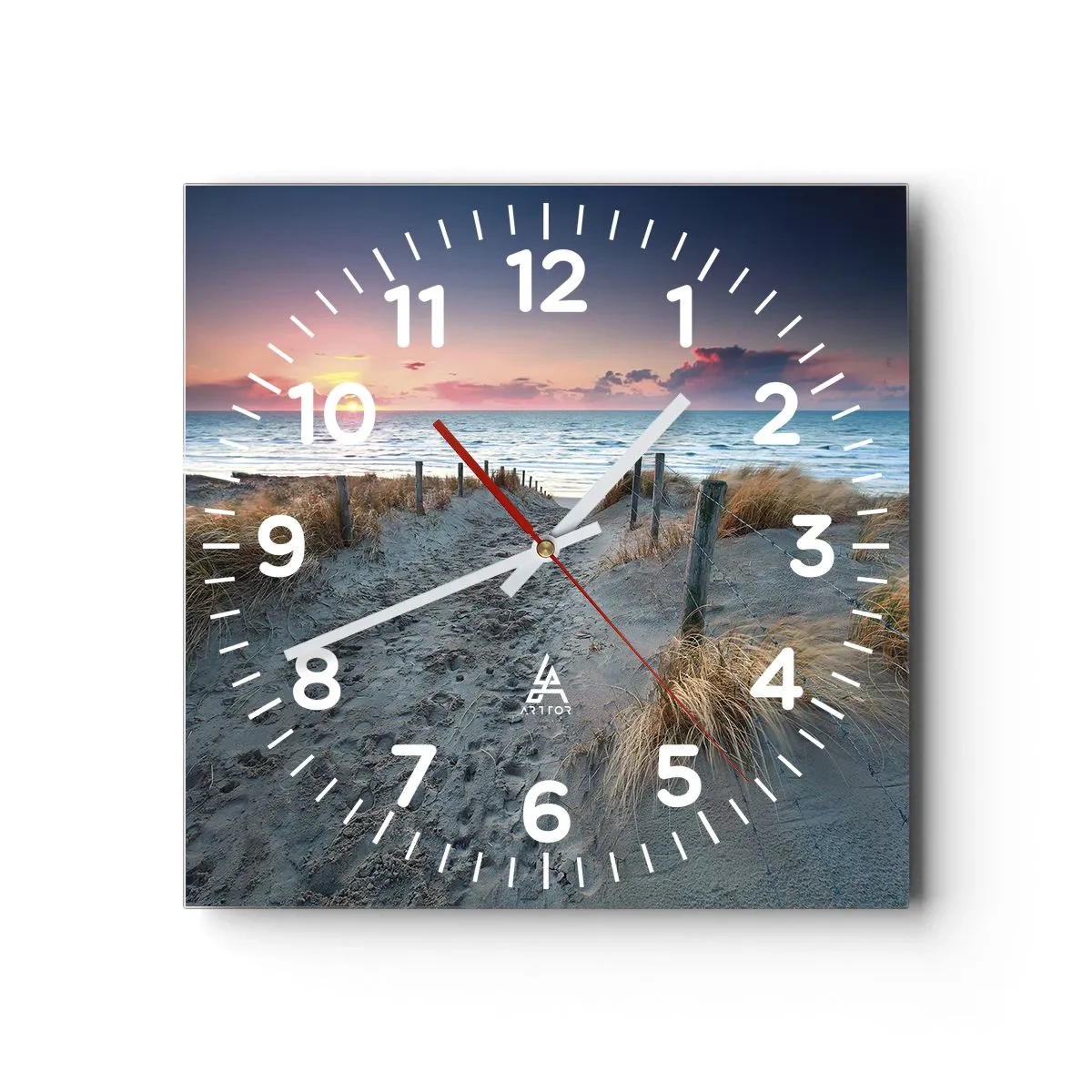Wanduhr - Glasuhr - Du hast einen Regenbogen aus strahlendem Licht verschüttet ... - 40x40 cm