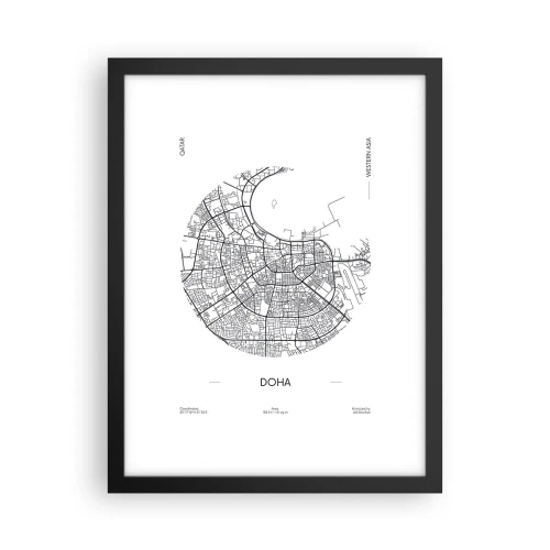 Poster in einem schwarzem Rahmen - Anatomie von Doha - 30x40 cm