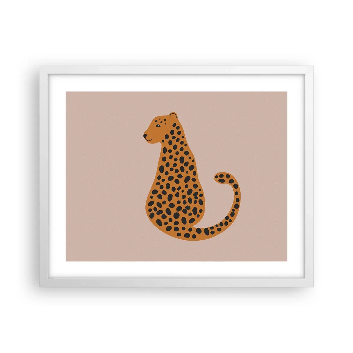 Poster in einem weißen Rahmen - Leopardenmuster ist ein modisches Muster - 50x40 cm
