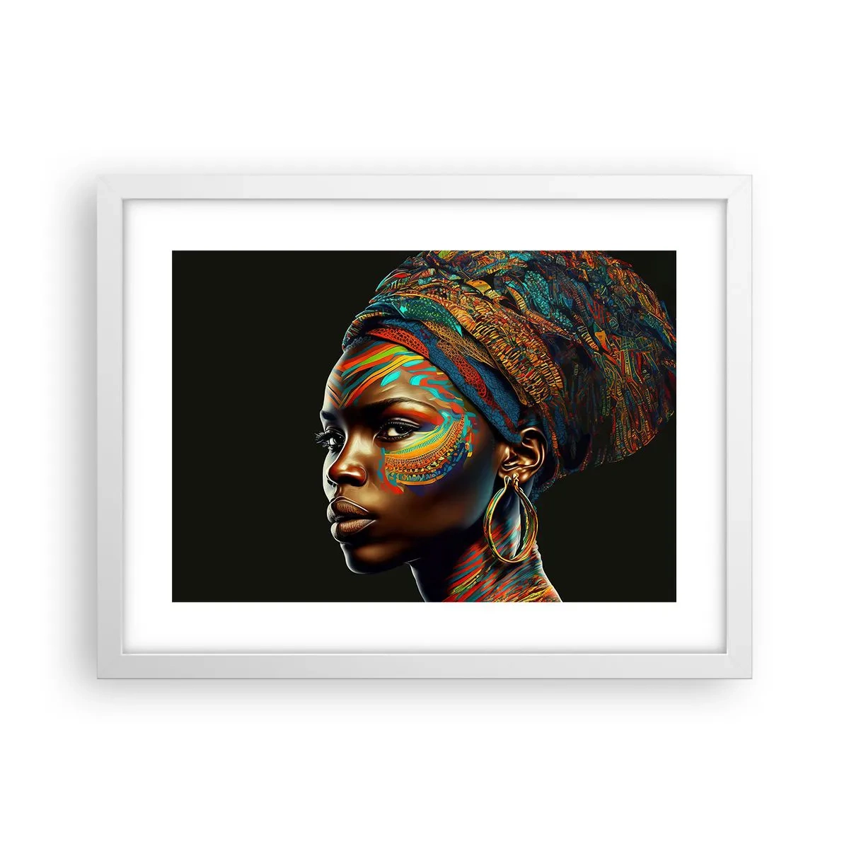 Poster in einem weißen Rahmen - Afrikanische Königin - 40x30 cm