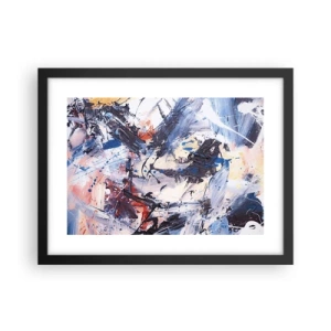 Poster in einem schwarzem Rahmen - Verrückter Tanz der Abstraktion - 40x30 cm