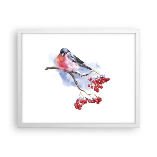 Poster in einem weißen Rahmen - Winter in Farbe - 50x40 cm