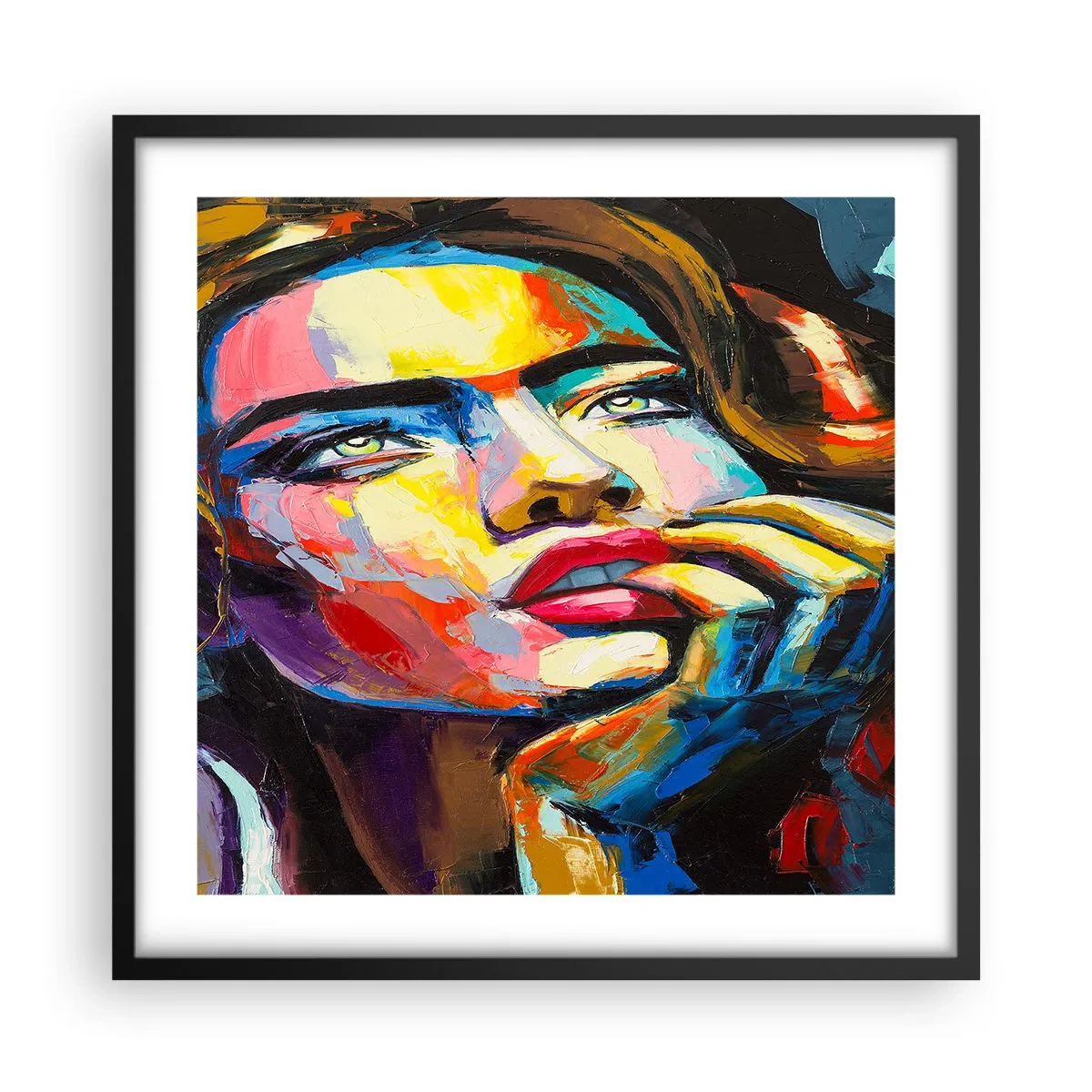 Poster in einem schwarzem Rahmen - Träume fliegen am Himmel wie Vögel - 50x50 cm