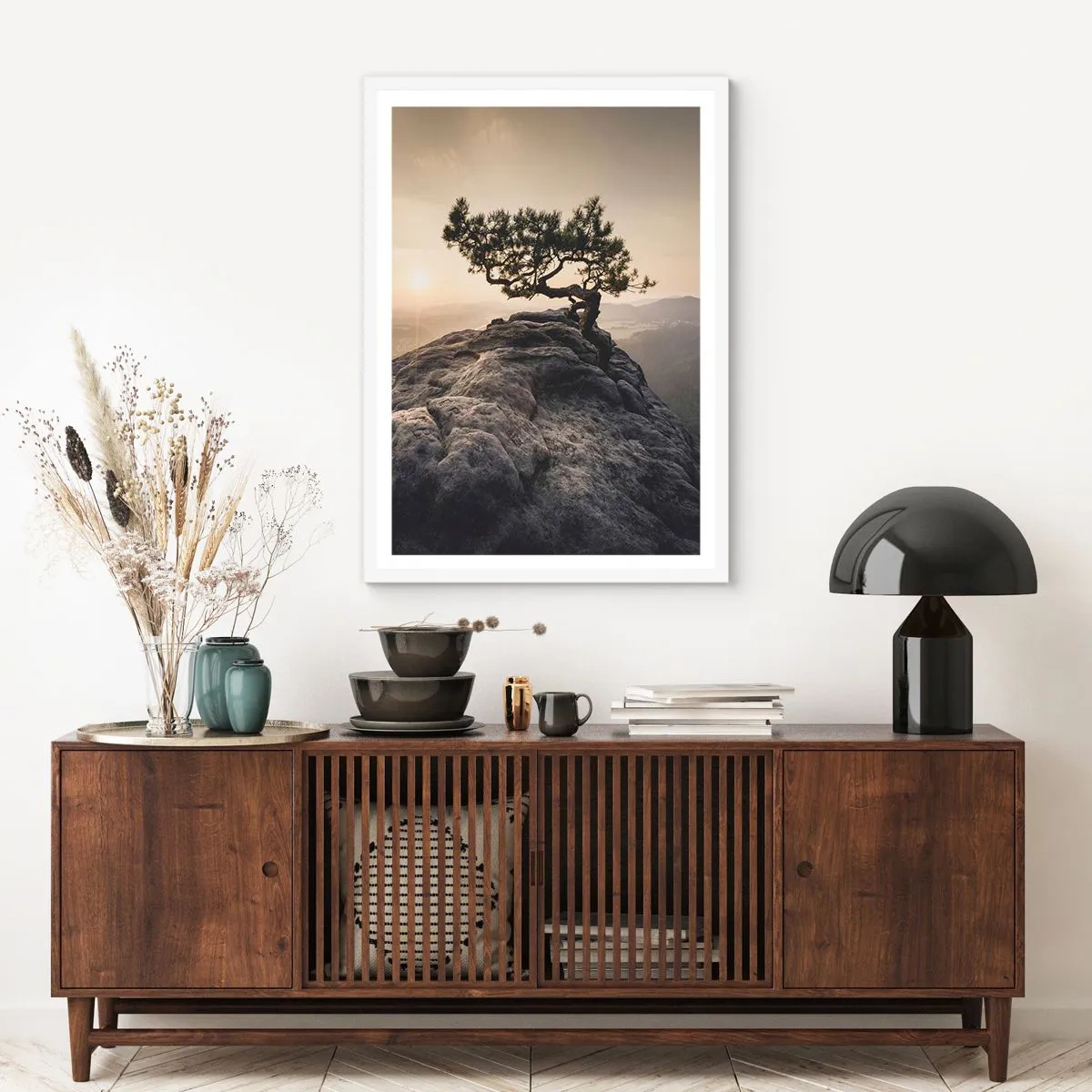 Poster in einem weißen Rahmen - Das Leben gewinnt immer - 70x100 cm