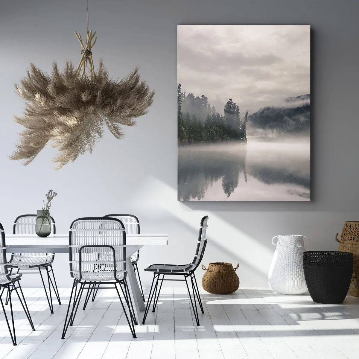 Bild auf Leinwand - Leinwandbild - In Reflexion, im Nebel - 45x80 cm
