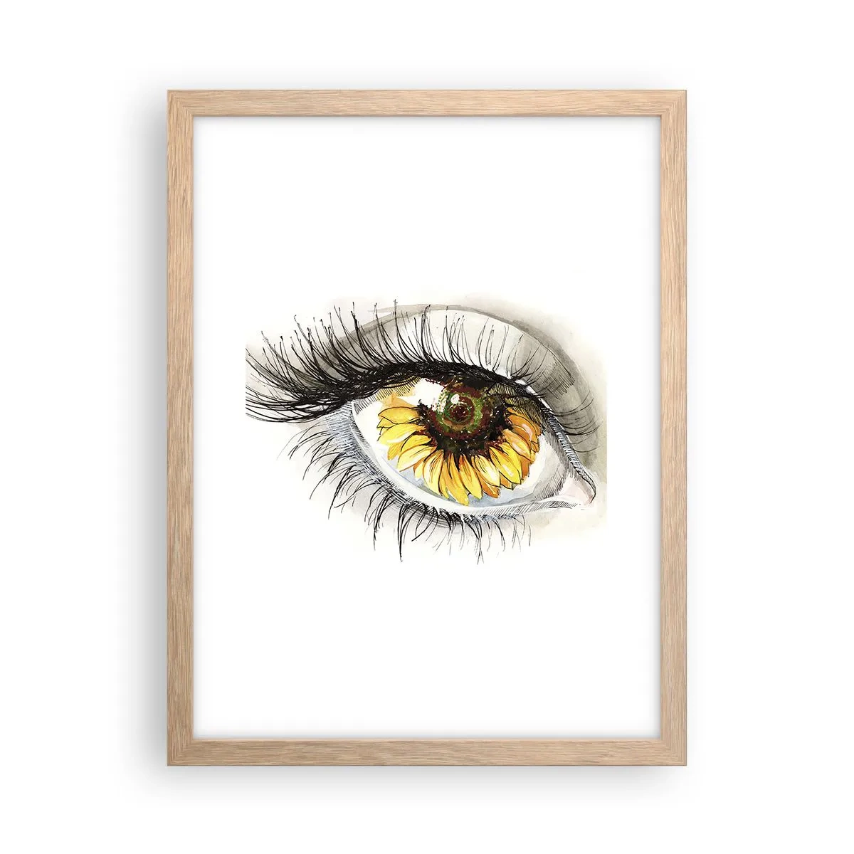 Poster in einem Rahmen aus heller Eiche - Ein Look so heiß wie der Sommer - 30x40 cm