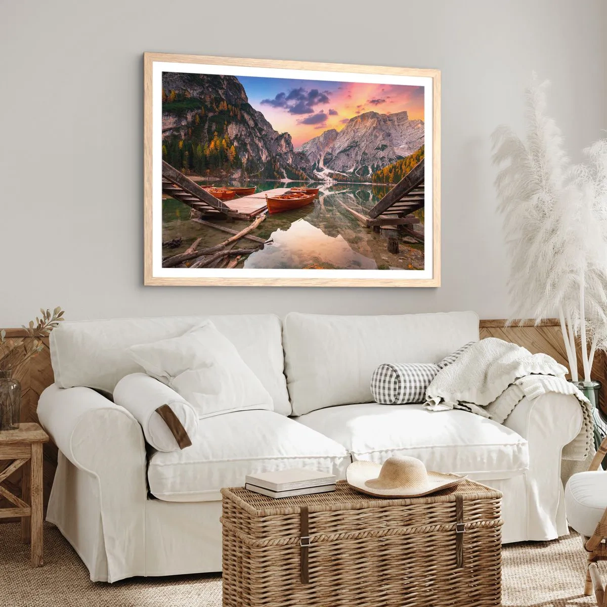 Poster in einem Rahmen aus heller Eiche - Versprechen des Tages - 70x50 cm