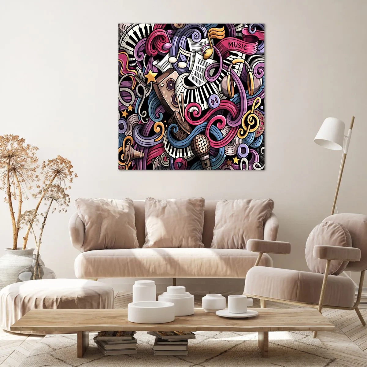 Bild auf Leinwand - Leinwandbild - Komplizierte Melodie - 70x70 cm