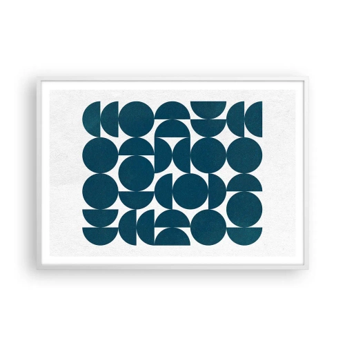 Poster in einem weißen Rahmen - Kreise und Halbkreise - 100x70 cm