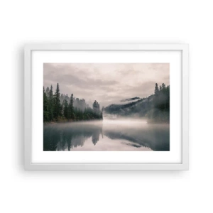 Poster in einem weißen Rahmen - In Reflexion, im Nebel - 40x30 cm