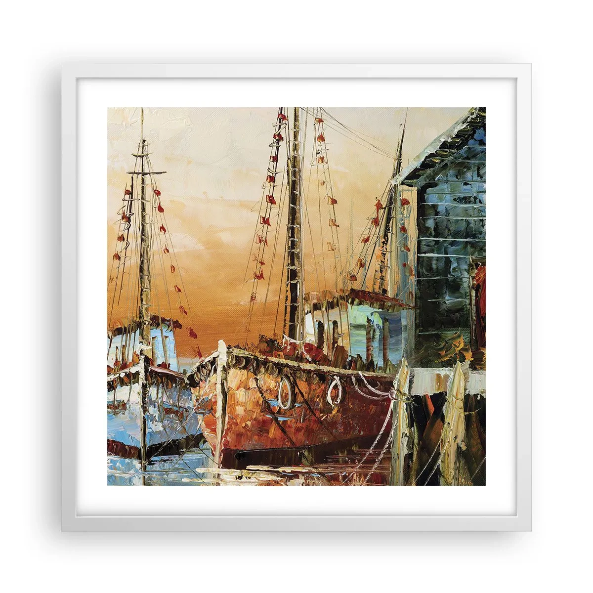 Poster in einem weißen Rahmen - Friedliche Rückkehr - 50x50 cm