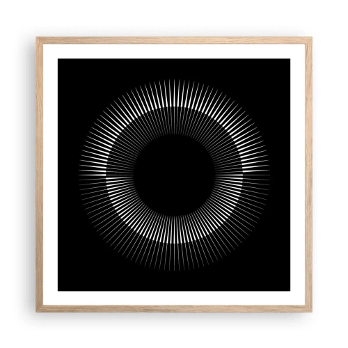 Poster in einem Rahmen aus heller Eiche - Schwarze Sonne - 60x60 cm