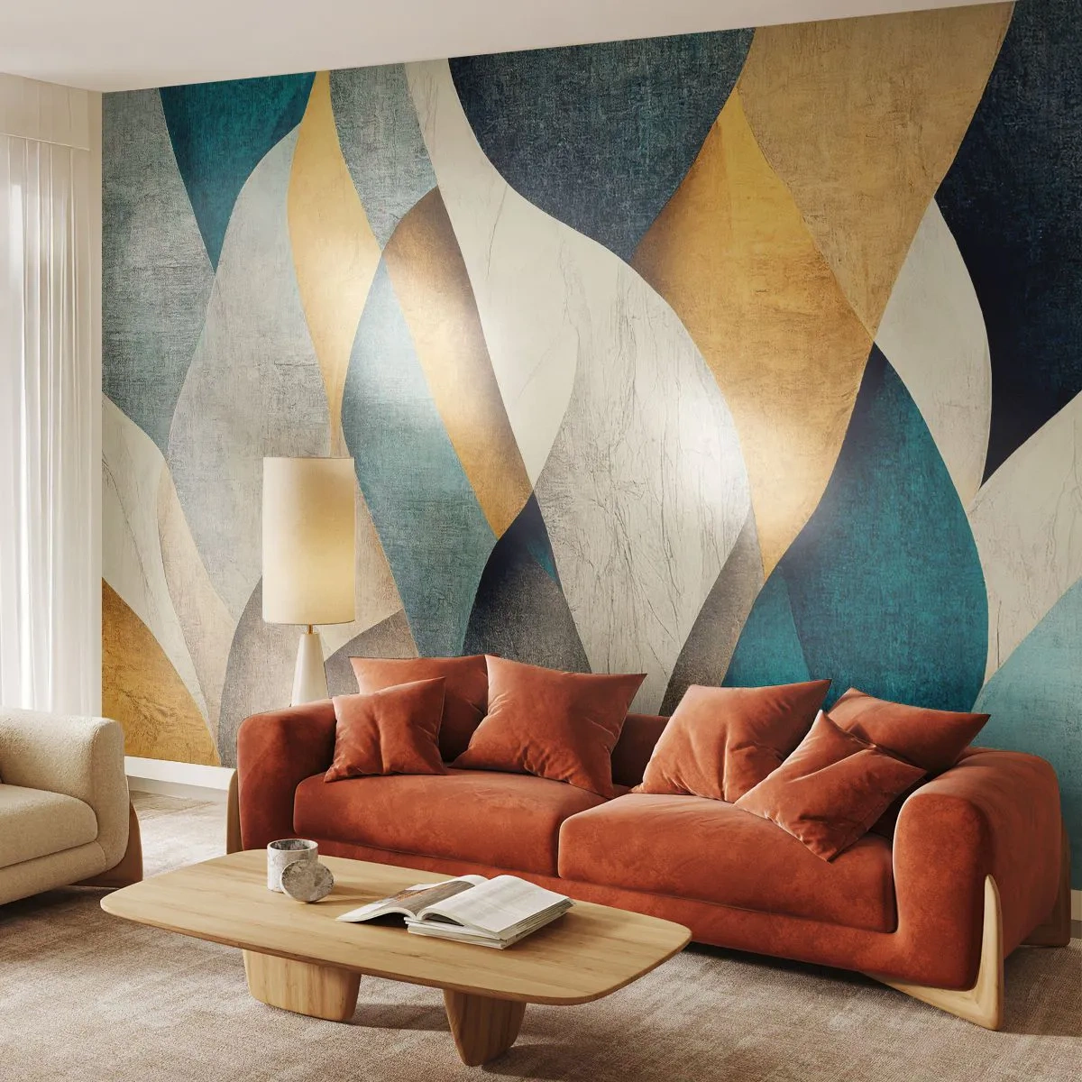 Fototapete Premium Sand - Rhythmus und Welle - Abstraktion, Stück, Abgenutzt - 200x140 cm