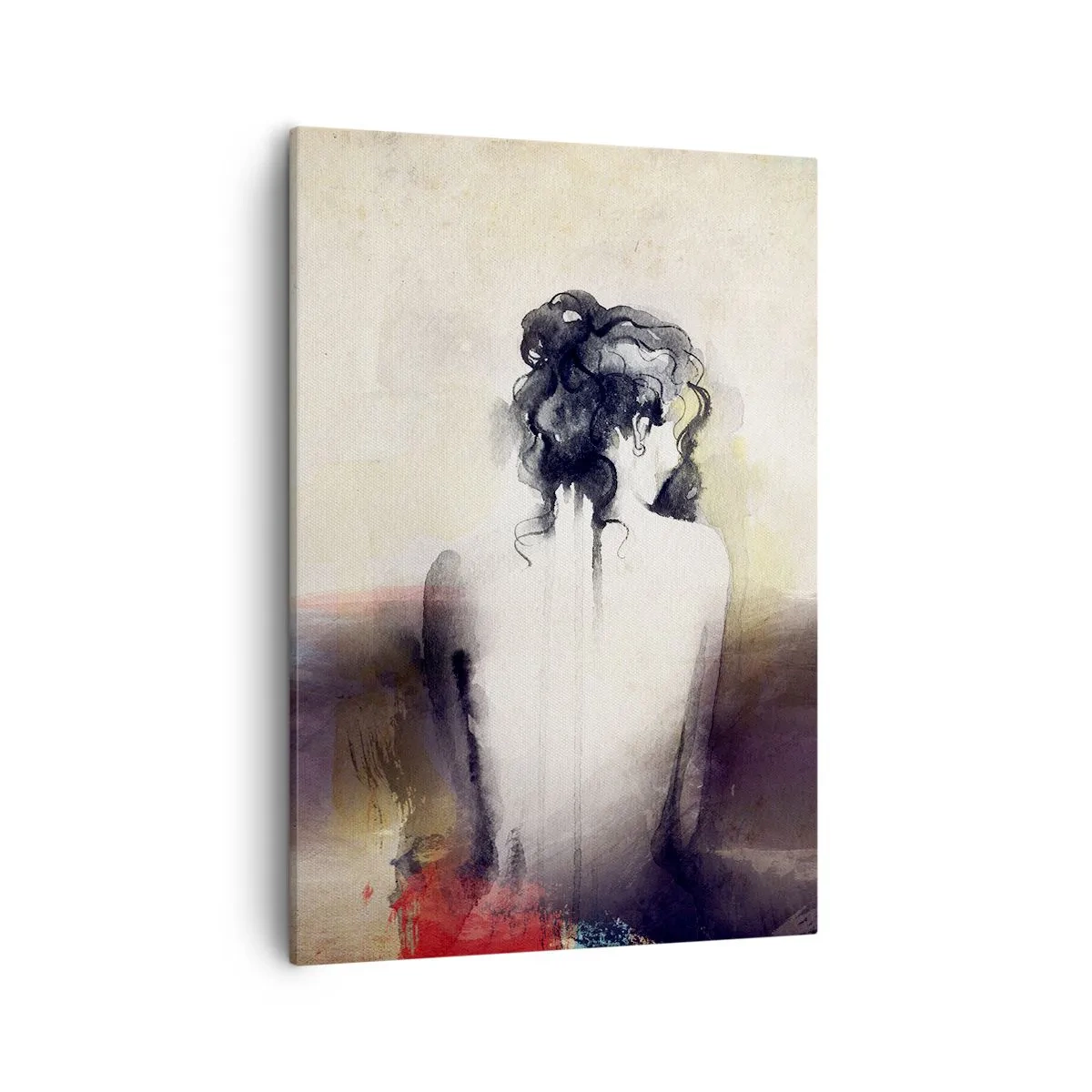 Bild auf Leinwand - Leinwandbild - Ein subtiles Frauenporträt im künstlerischen Stil - 50x70cm - Glatte Linien, ovale Formen - Moderne Wanddekoration für Wohnzimmer und Schlafzimmer ARTTOR