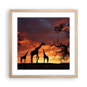 Poster in einem Rahmen aus heller Eiche - Ein kleines Abendessen mit deinen Liebsten - 40x40 cm