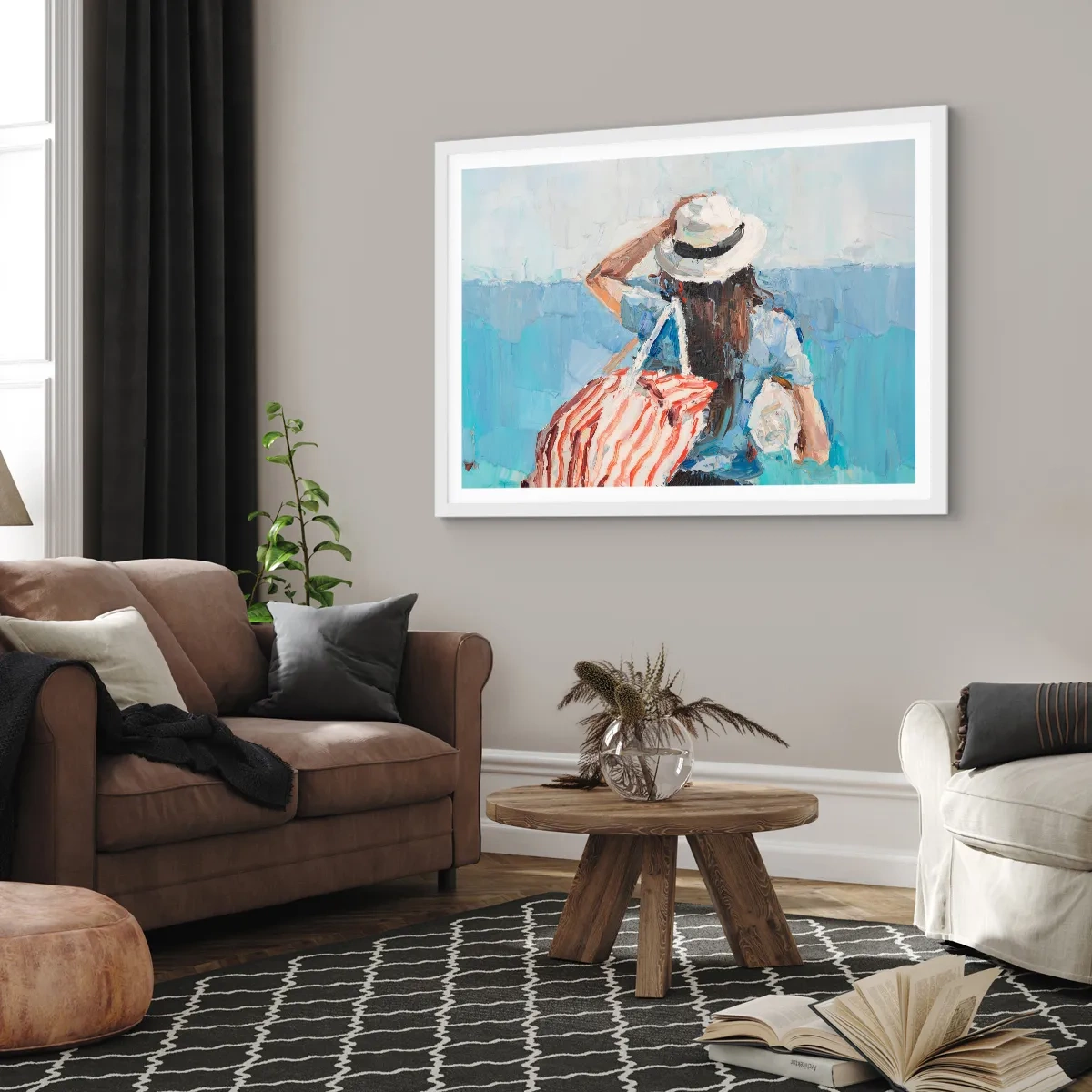 Poster in einem weißen Rahmen - Willkommen in den Sommerferien - 70x50 cm