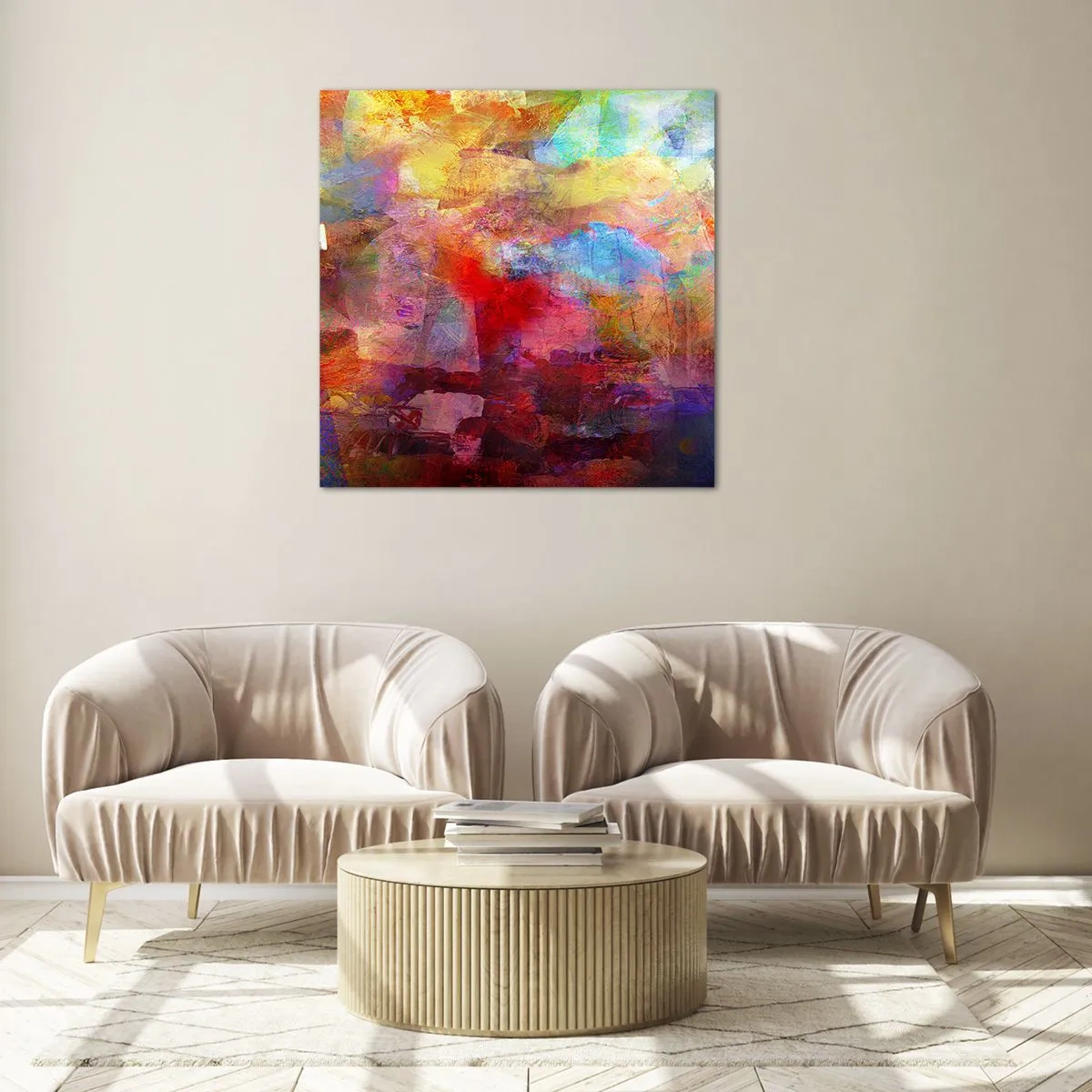 Glasbild - Bild auf glas - Schau in den Regenbogen - 60x60 cm