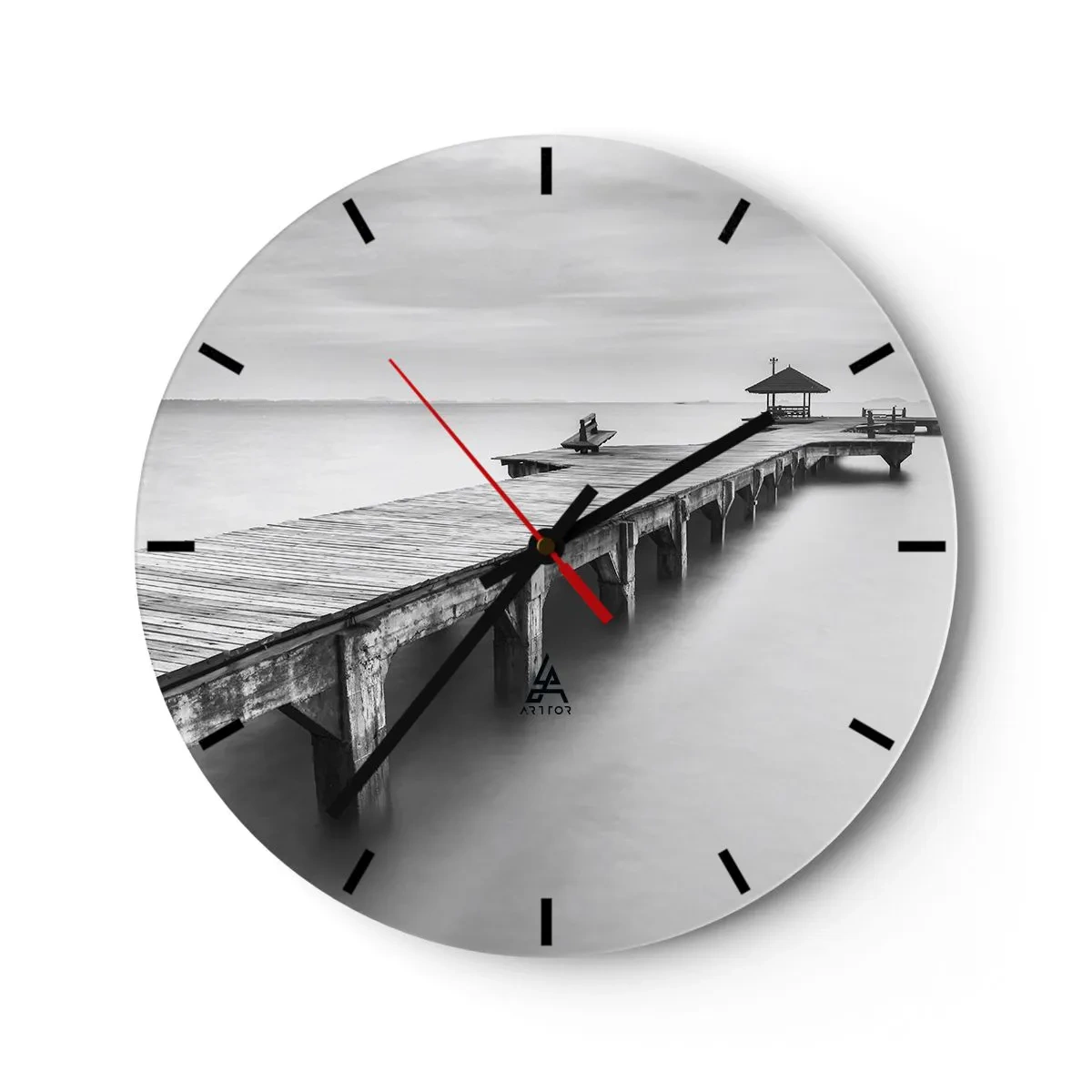 Wanduhr - Glasuhr - In die Ferne - 40x40 cm