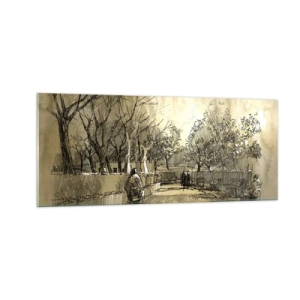 Glasbild - Bild auf glas - Ein Moment mit einer Feder angehalten - 100x40 cm