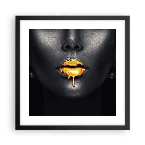 Poster in einem schwarzem Rahmen - Goldmaul - 40x40 cm