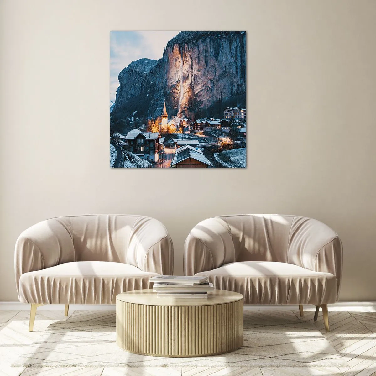 Glasbild - Bild auf glas - Der leuchtende Geist des Winters - 60x60 cm