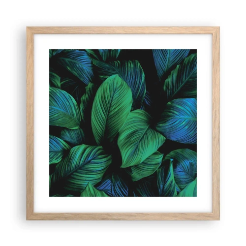Poster in einem Rahmen aus heller Eiche - In der grünen Menge - 40x40 cm