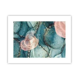 Poster - Seidenblau, Tüllrosa - 40x30 cm