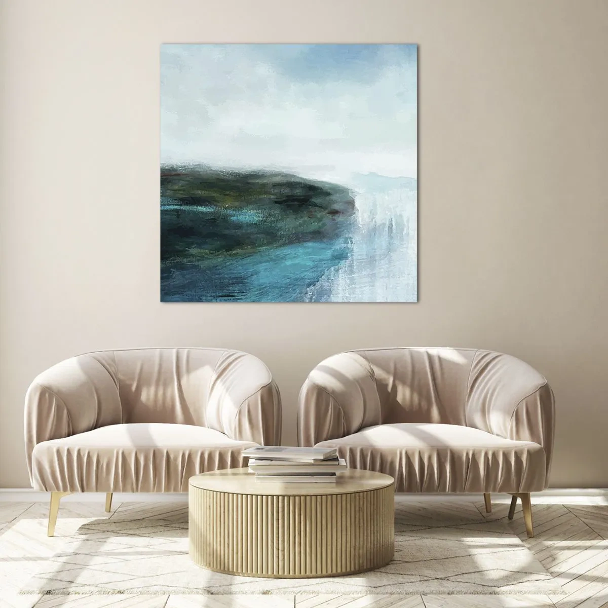 Glasbild - Bild auf glas - Nautische Abstraktion - 70x70 cm