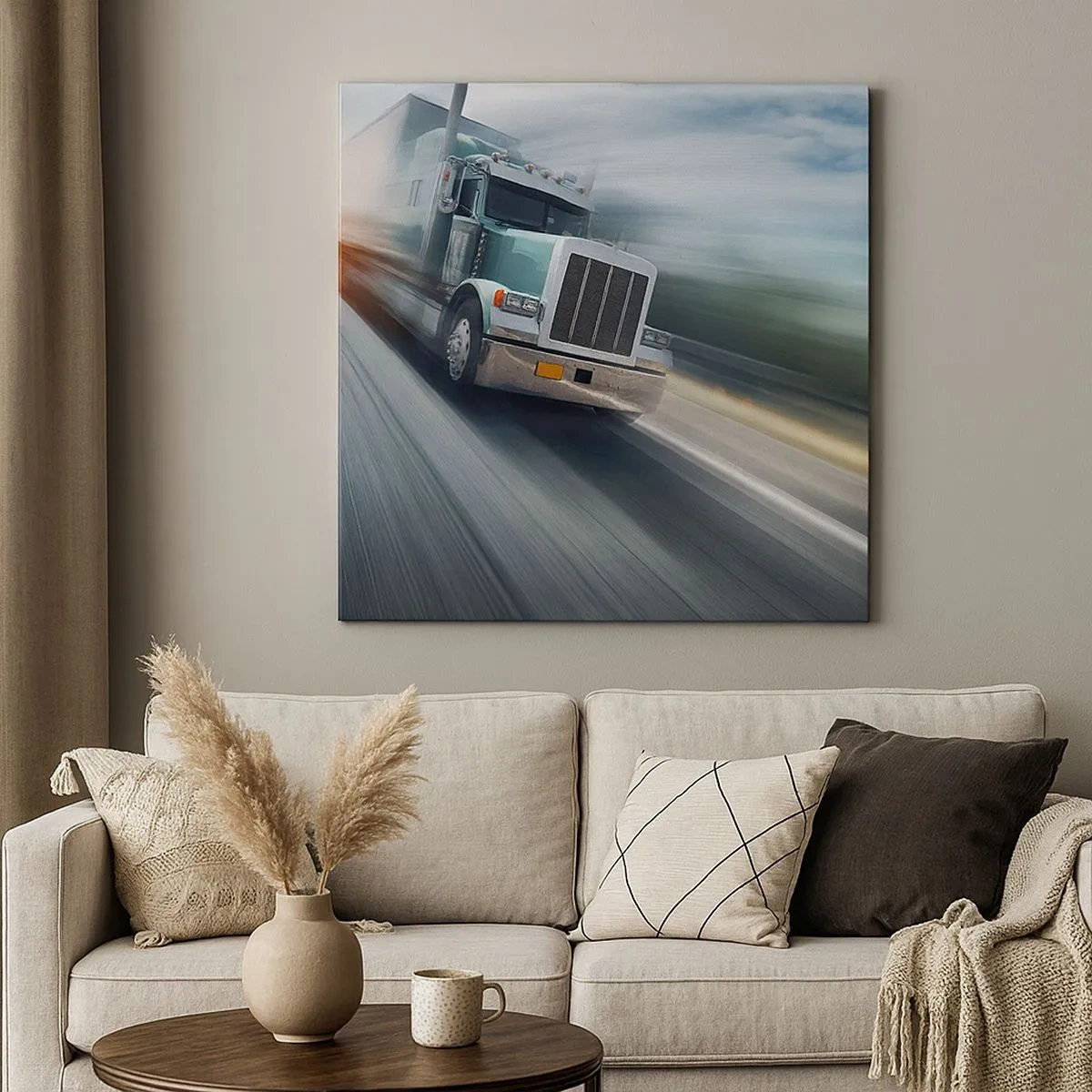 Bild auf Leinwand - Leinwandbild - Der amerikanische Riese in Eile - 30x30 cm