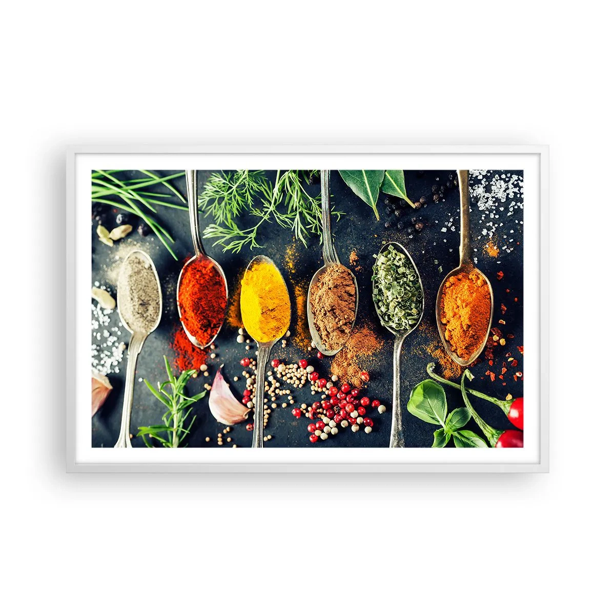 Poster in einem weißen Rahmen - Kulinarische Magie - 91x61 cm