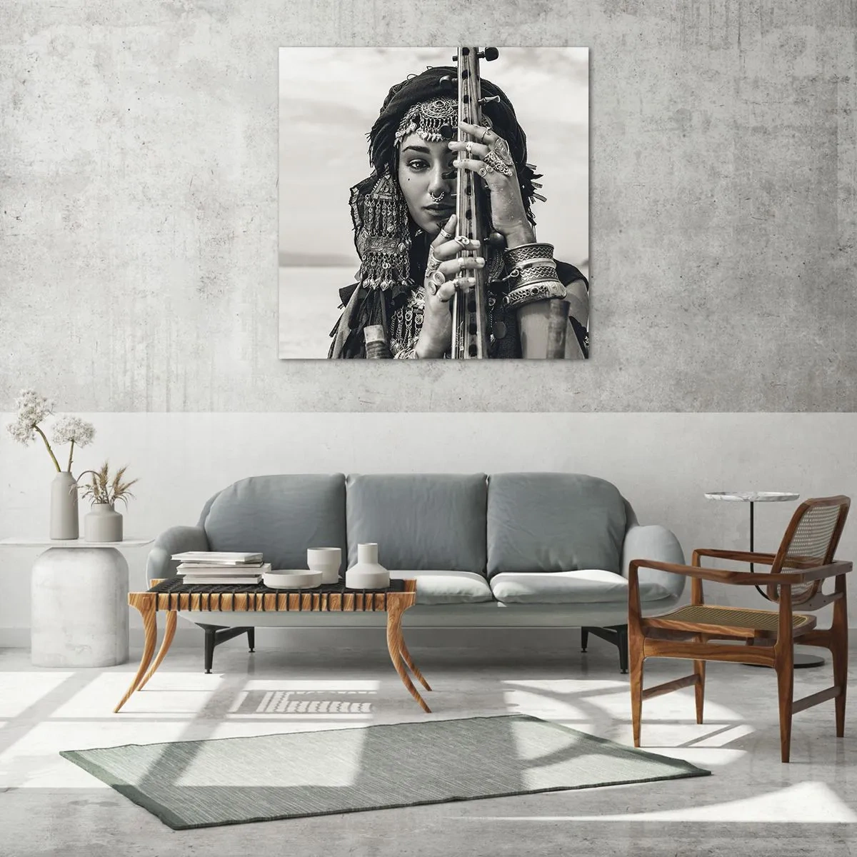 Glasbild - Bild auf glas - Die Musik des Orients selbst - 70x70 cm