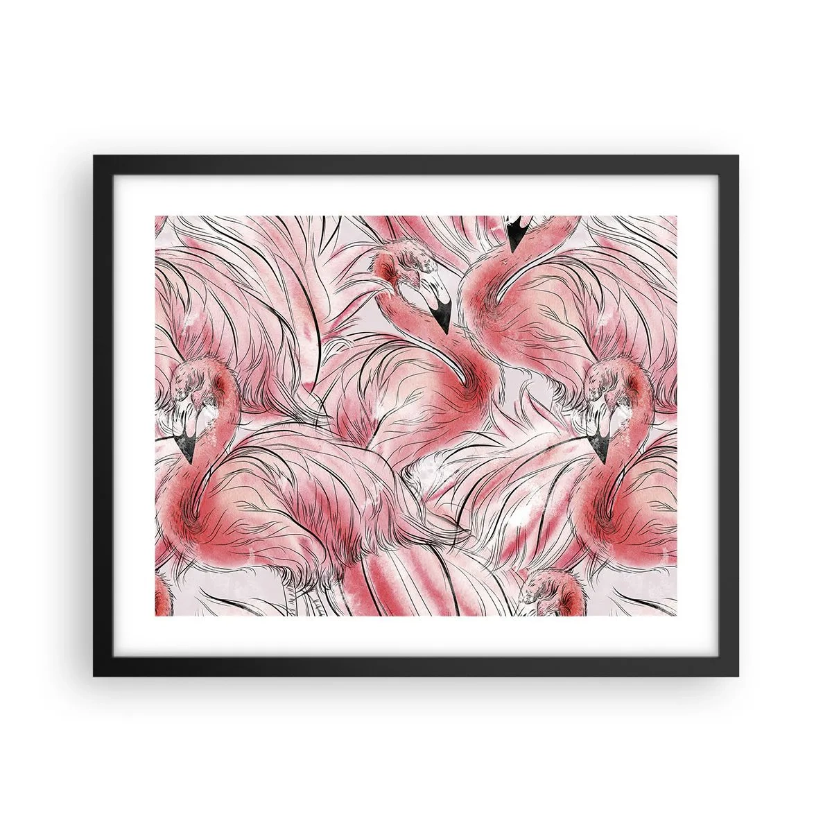 Poster in einem schwarzem Rahmen - Bird Corps de Ballet - 50x40 cm