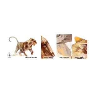 Fototapeten Muster Selbstklebend Deluxe Sticker - Wilde Anmut - Tiere, Löwe, Abstraktion - 100x30 cm
