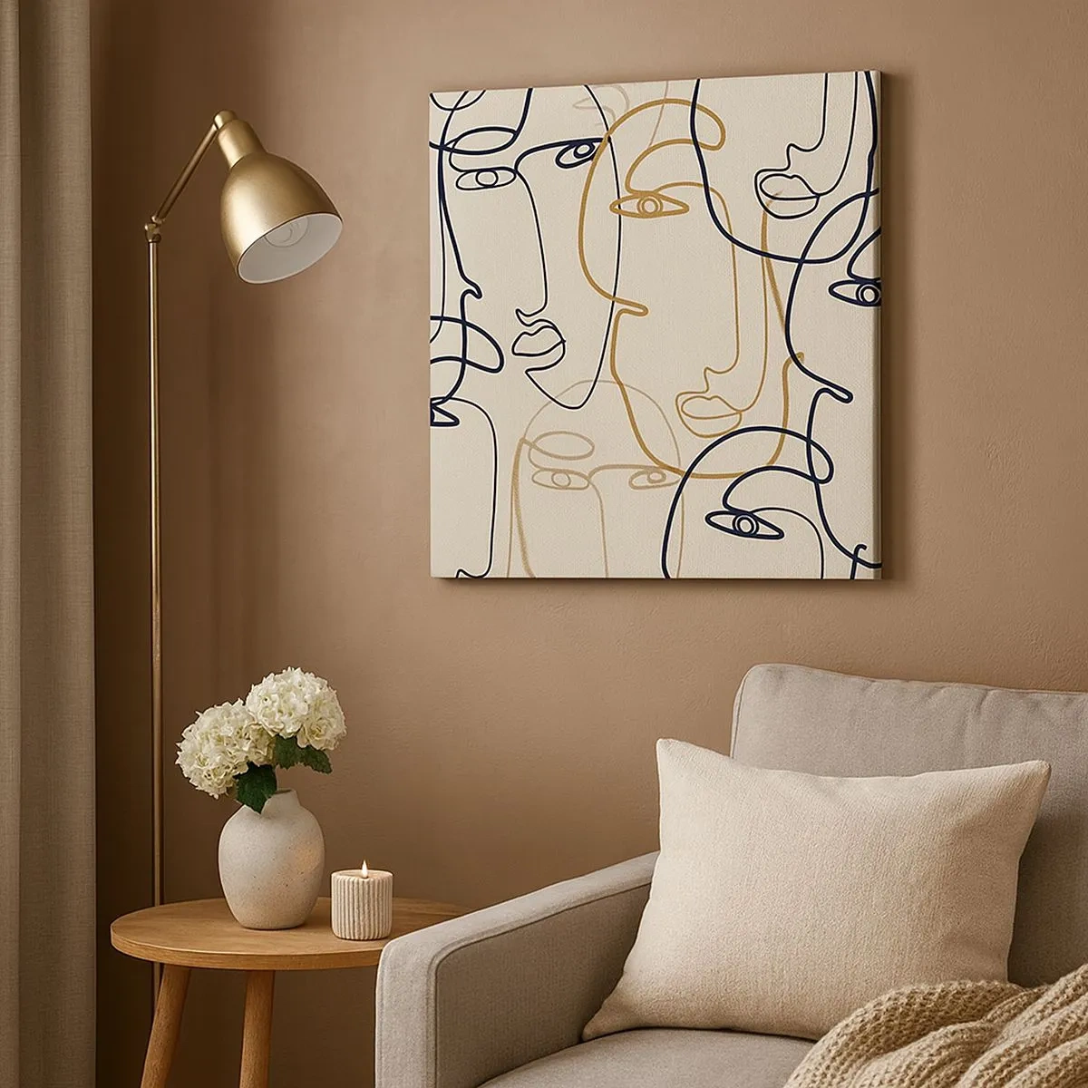 Bild auf Leinwand - Leinwandbild - Das Porträt wird multipliziert - 30x30 cm