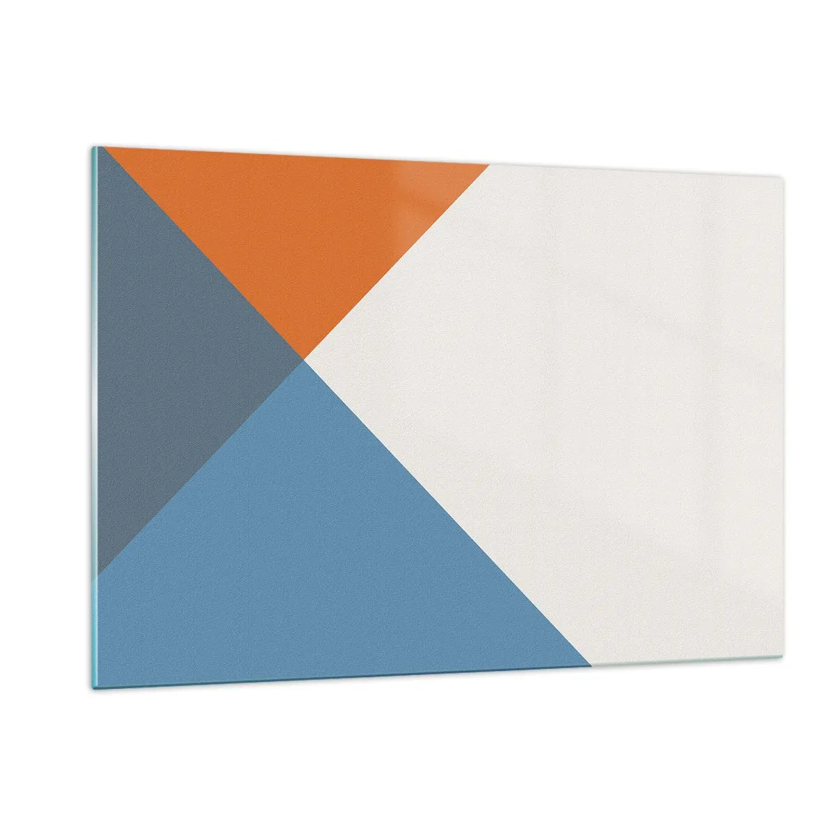 Glasbild - Bild auf glas - Geometrische Komposition mit bunten Dreiecken - 120x80cm - In einem Winkel… - Moderne Wanddekoration für Wohnzimmer und Schlafzimmer ARTTOR