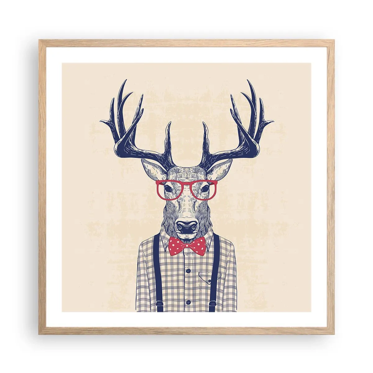 Poster in einem Rahmen aus heller Eiche - Eine lustige Extravaganz - 60x60 cm