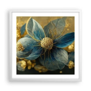 Poster in einem weißen Rahmen - Mit Gold blühen - 50x50 cm