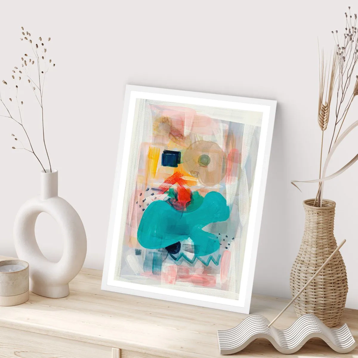 Poster in einem weißen Rahmen - Buntes Spiel - 30x40 cm