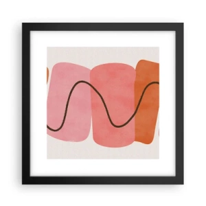 Poster in einem schwarzem Rahmen - Sanfte Bewegung der Formen - 30x30 cm