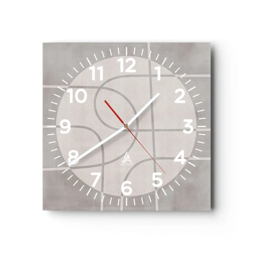 Wanduhr - Glasuhr - Kreisförmig und geradeaus - 40x40 cm