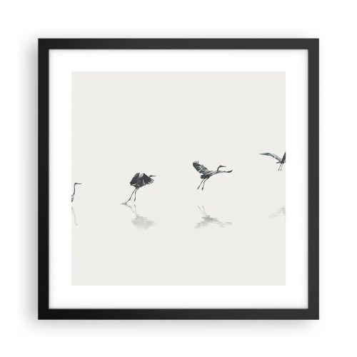 Poster in einem schwarzem Rahmen - Vier einfache Schritte - 40x40 cm