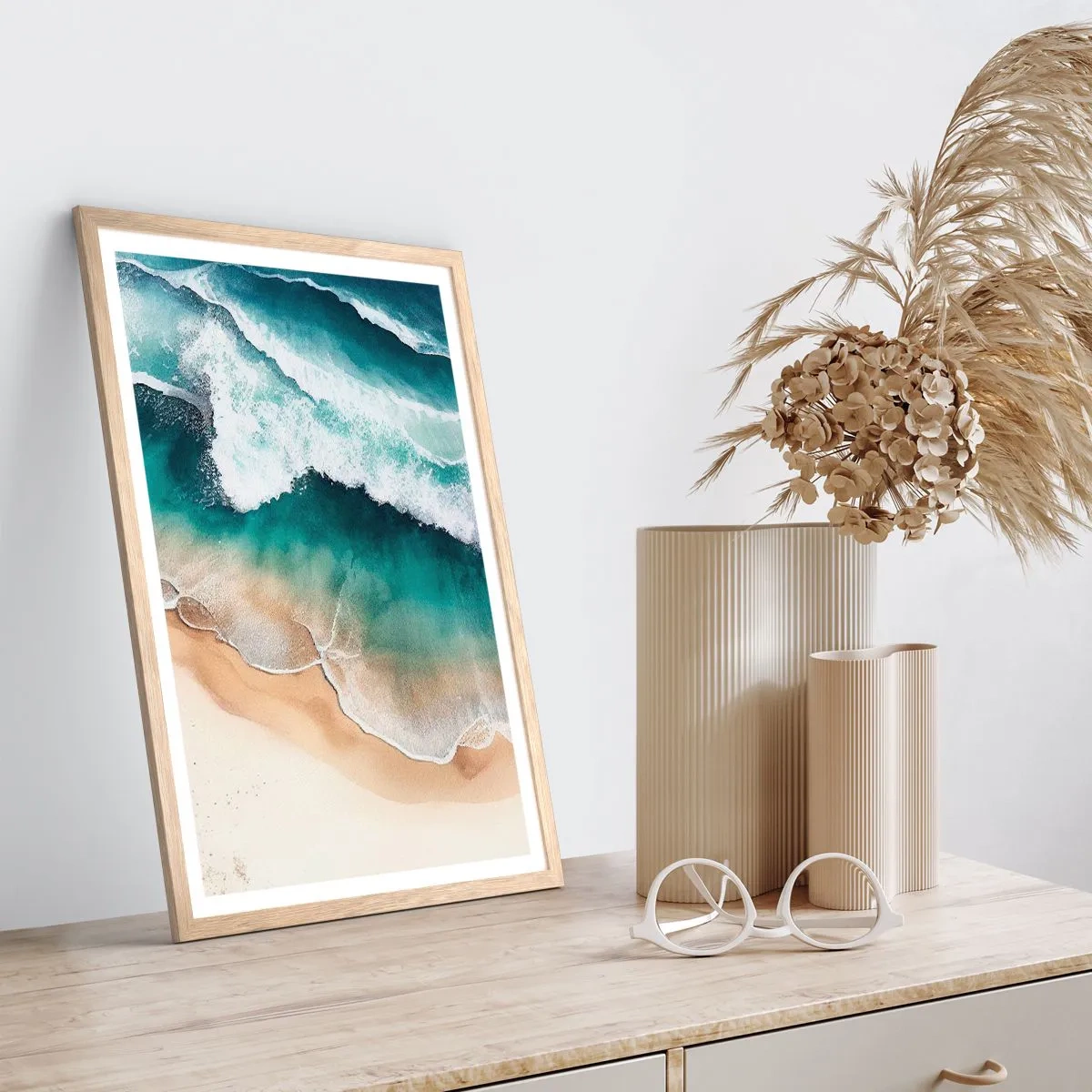 Poster in einem Rahmen aus heller Eiche - Das ewige Treffen - 40x50 cm