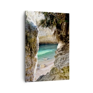 Bild auf Leinwand - Leinwandbild - Türkisfarbene Bucht - 70x100 cm