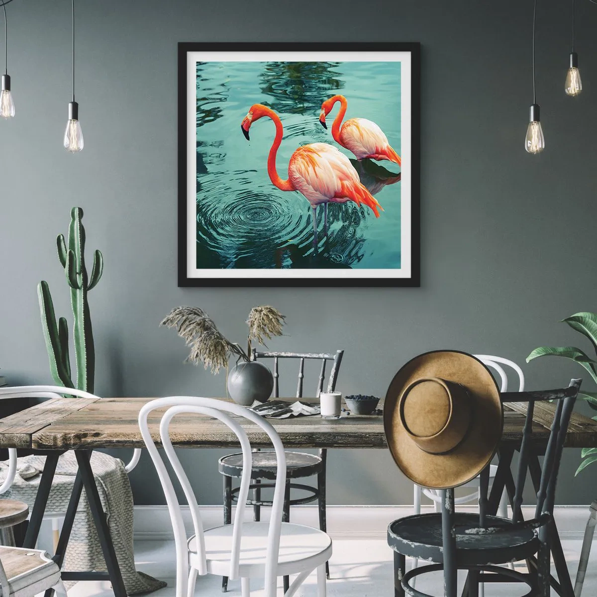 Poster in einem schwarzem Rahmen - Wir sind jetzt in Mode - 60x60 cm