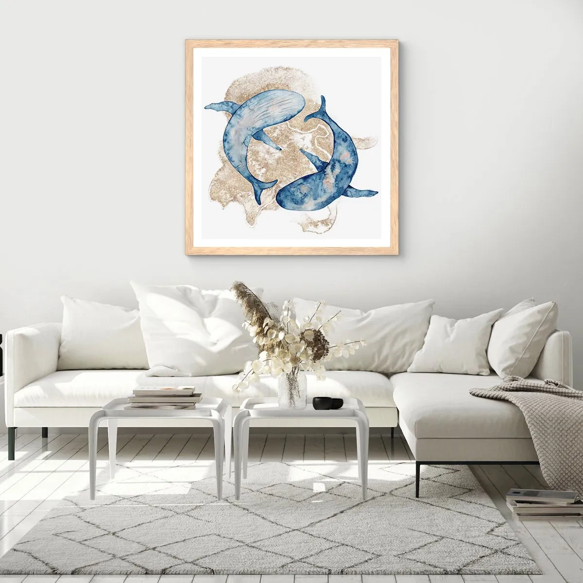 Poster in einem Rahmen aus heller Eiche - Freundschaft oder Liebe? - 30x30 cm