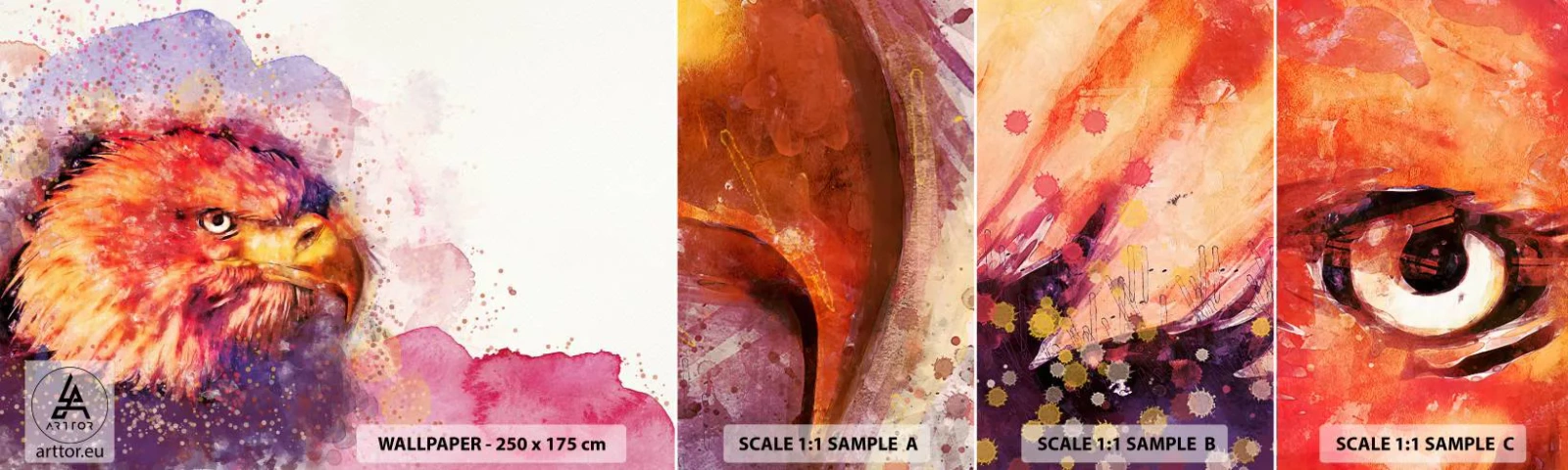 Fototapeten Muster Selbstklebend Deluxe Sticker - Du willst nicht wissen, woran ich denke - Abstraktion, Vogel, Adler - 100x30 cm