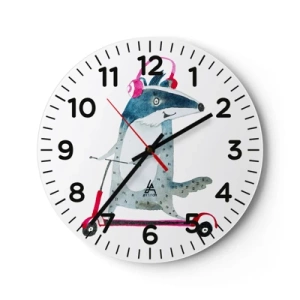 Wanduhr - Glasuhr - Dachsfreude - 30x30 cm